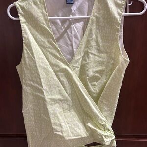 Sleeveless Wrap Top in Light Green